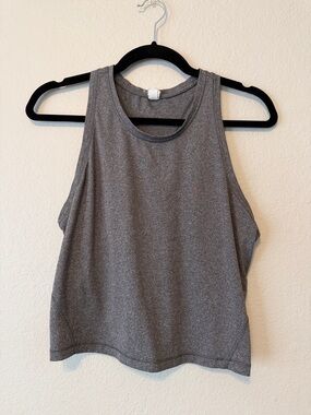 Yogalicious Gray Sleeveless Semi Crop Tank Top